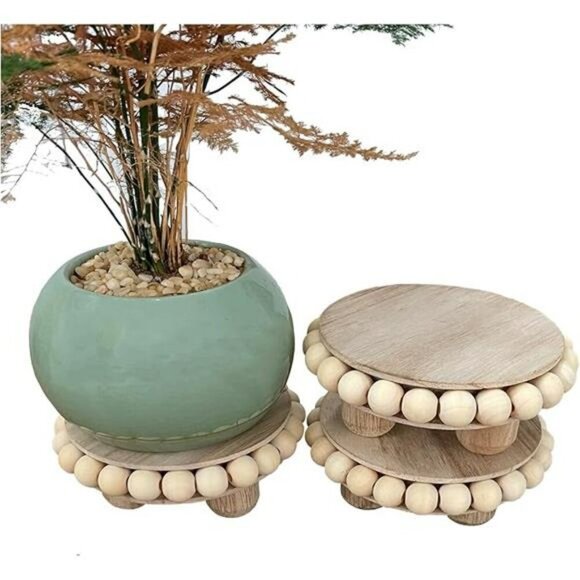 Wood Risers for Display Mini Pedestal Stand Set of 3 Farmhouse Table Decor - Picture 7 of 7